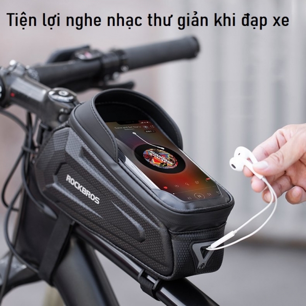 Túi treo trước xe đạp có màn hình cảm ứng TPU- lỗ tai nghe tiện ích